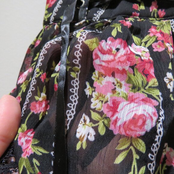 HELL BUNNY Mini Rock Edwina Floral Corset Lace Skirt Goth Whimsigoth Vintage Y2K - Picture 11 of 15